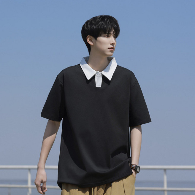 ANYOU 남성 여름 쿨링 오버핏 반팔티 빅사이즈 데일리 캐주얼 티셔츠