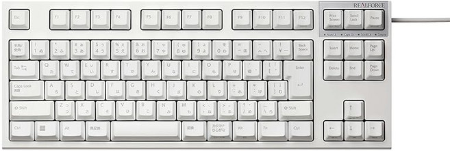 REALFORCE R3S 키보드 표준 스위치 유선 텐키리스 45g 일본어 배열 화이트 R3SC41, 상세페이지 참조