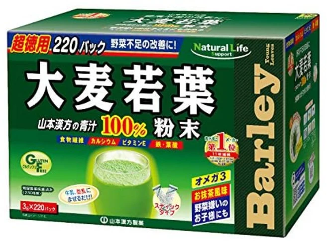 Natural Life Support 야마모토 한방제약 녹즙 분말 보리 새잎 100% 3g×220포. co.jp, 1개, 1.12kg - 쿠팡