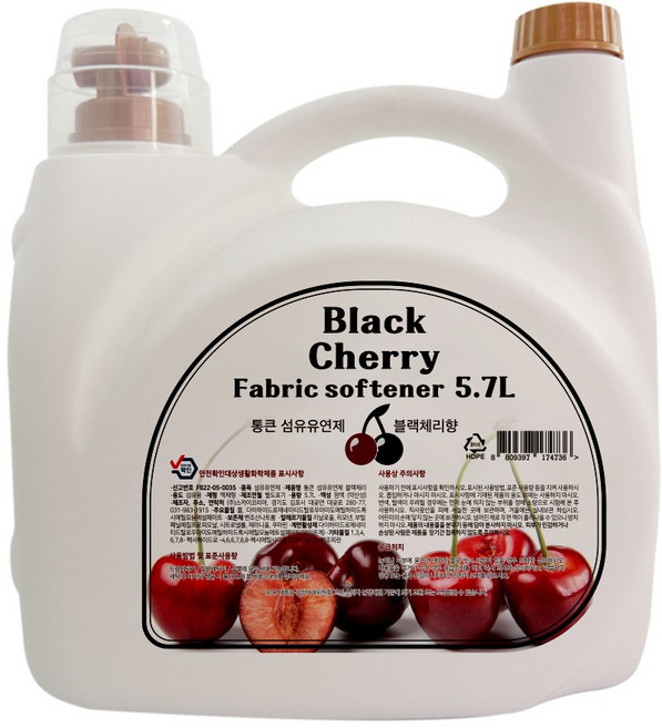 프리미엄 통큰섬유유연제 블랙체리향, 1개, 5.7L