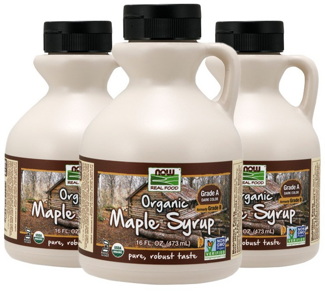 나우푸드 메이플 시럽 그레이드 A, 473ml, 3개