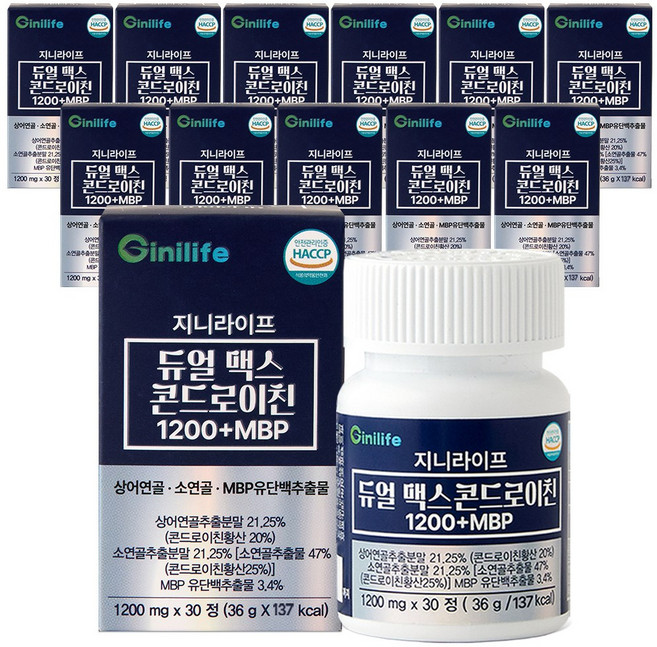 지니라이프 듀얼맥스 콘드로이친1200+MBP 소연골+상어연골, 12개, 30정
