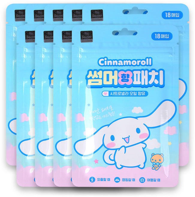 시나모롤 썸머향패치 18매입 24년제조, 9개, 혼합색상