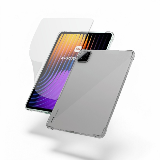 샤오미 패드 7 투명 범퍼 케이스 케이스 + 저반사 지문방지 매트 필름, 1개