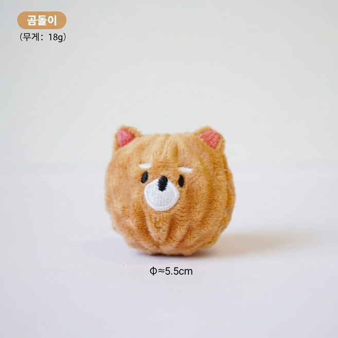 포아틀리에 강아지 봉제 커버 탄력공 장난감 삑삑이 소리 데일리 놀이용 중소형견, 1개, 시바견dog