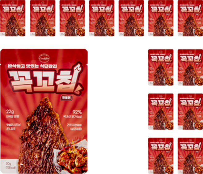 단슐랭 꼭꼬칩 핫불닭 닭가슴살칩 실온 보관 헬스닭가슴살, 14봉지, 30g