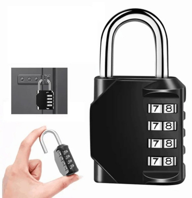 학교 사물함용 콤비네이션 자물쇠 야외 4 자리 긴 샤클 방수 암호 사물함 펜스, 01 실버