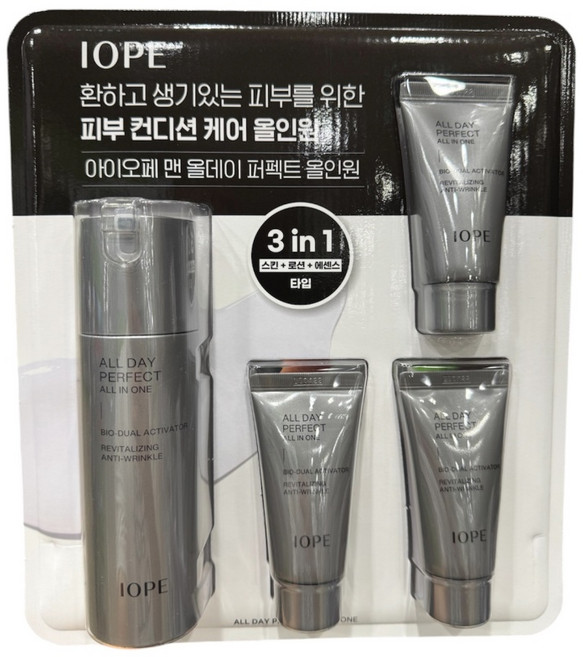 아모레퍼시픽 아이오페 맨 올데이 퍼펙트 올인원 120ml + 30ml x 3개, 1개