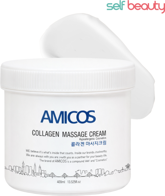 셀프미인 아미코스 실기시험용 콜라겐 마사지크림 400ml 마사지 피부관리실 피부 미용, 1개