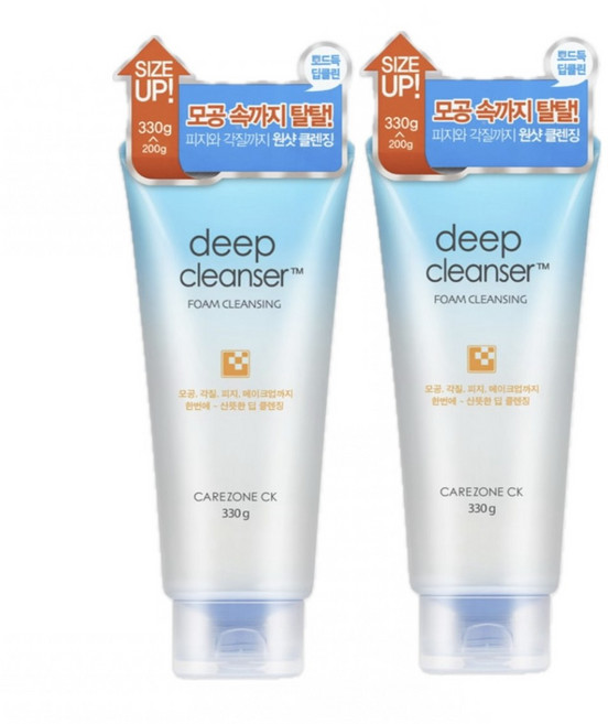 케어존 CK 딥 클린 포밍 클렌저 대용량 330ml+330ml