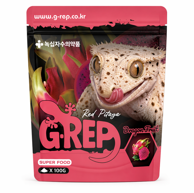 지렙 G-rep 용과맛 슈퍼푸드 크레스티드게코 사료 주사기증정