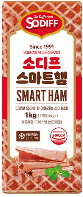 소디프 스마트햄 1kg/10개 식자재 김밥햄, 1kg, 10개