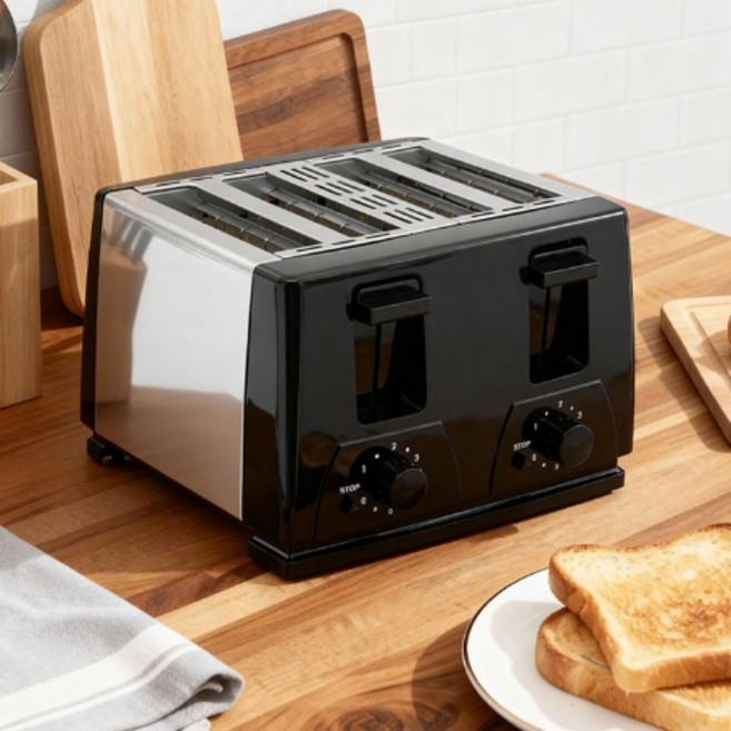 홈카페 4구 토스터기 굽기조절 식빵 베이글 주방 와이드 전기 스텐 자동, 상세페이지 참조