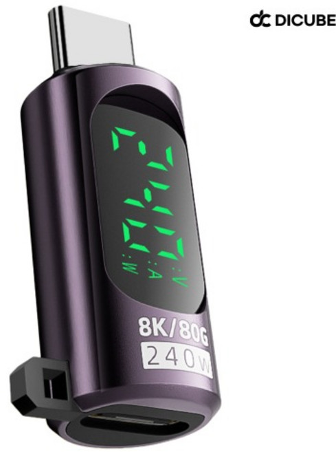 아라온 디지털 LED USB4 to USB-C 타입 변환 8K OTG젠더 240W 80GB, 1개, 블랙, 1cm