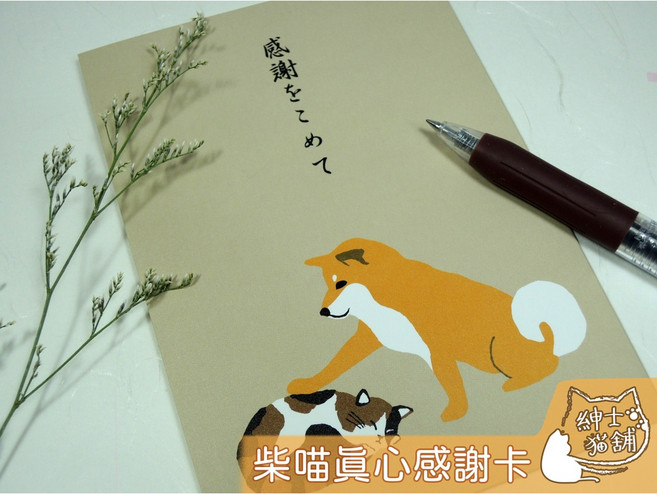 紳士貓舖 柴喵真心感謝卡 日本 文具 立體卡片, 1個