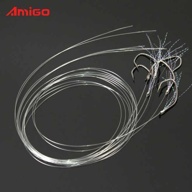 아미고 생미끼 생새우 외수질 틴셀 바늘 농어 민어 우럭 채비, 1개, 10개입