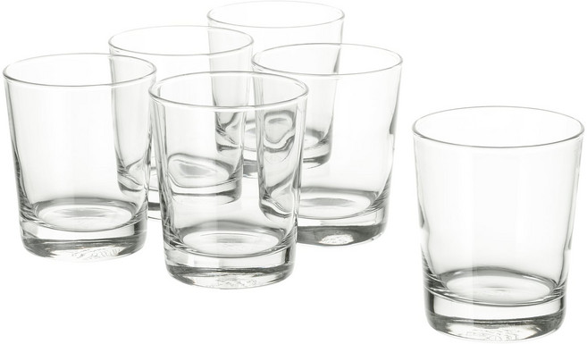 이케아 고디스 유리컵 물잔 6p 230ml, 401.745.88, 1세트