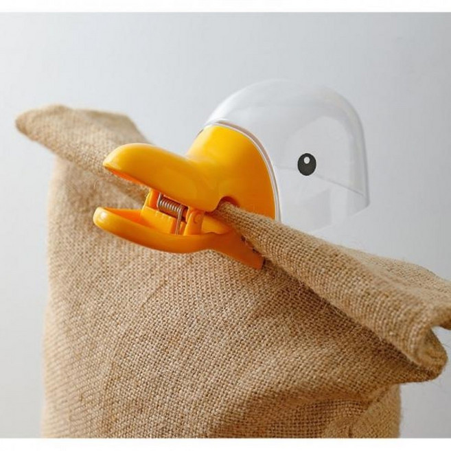 다용도 오리모양 밀폐 봉지 집게 밀봉 쌀 주걱 밀봉집게 클립집게, 그린, 1개