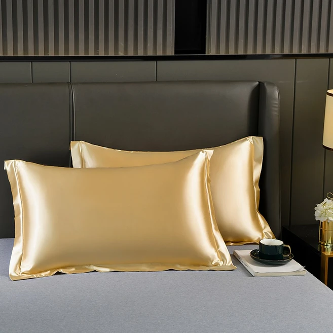 시원한 실크 새틴 베갯잇 (헤어 및 피부용) 고급 베갯잇 단색 침구 베갯잇 커버, 1PCx48cmx74cm, gold, 1개 - 쿠팡