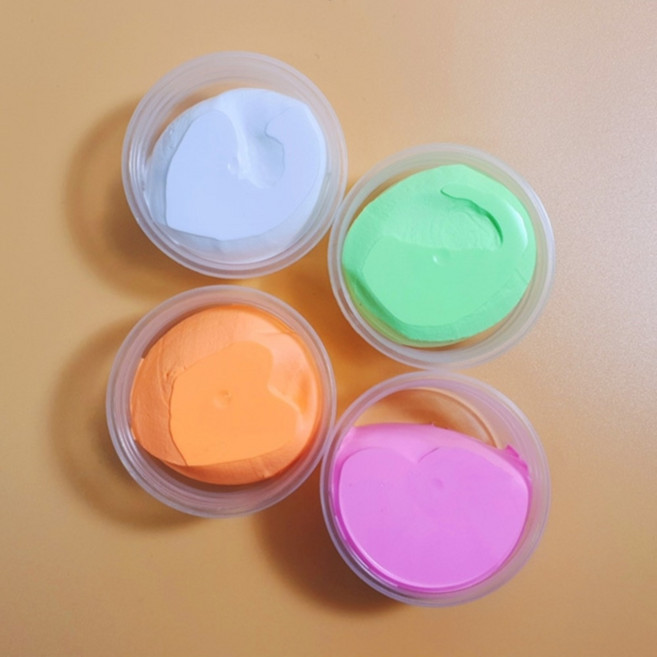 클레이 찰흙 천연 점토 세트 유아 촉감 놀이 아동 장난감 형광 4색, 1개
