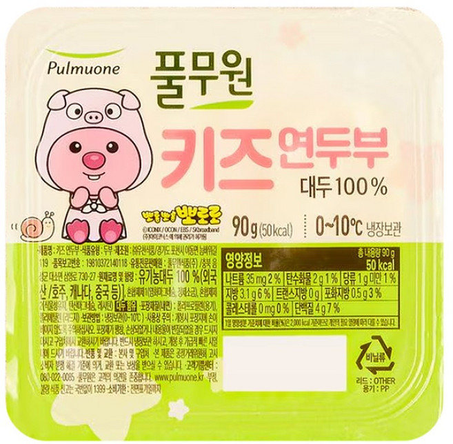 풀무원식품 뽀로로 키즈 연두부 4입 90g, 6개