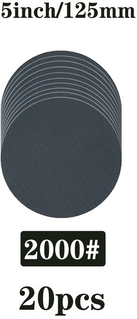 습식 건식 샌딩 후크 앤 루프 125mm 궤도 사포 실리콘 카바이드 샌딩기 80grit-5000grit 5 인치, [02] 2000grit 20pcs