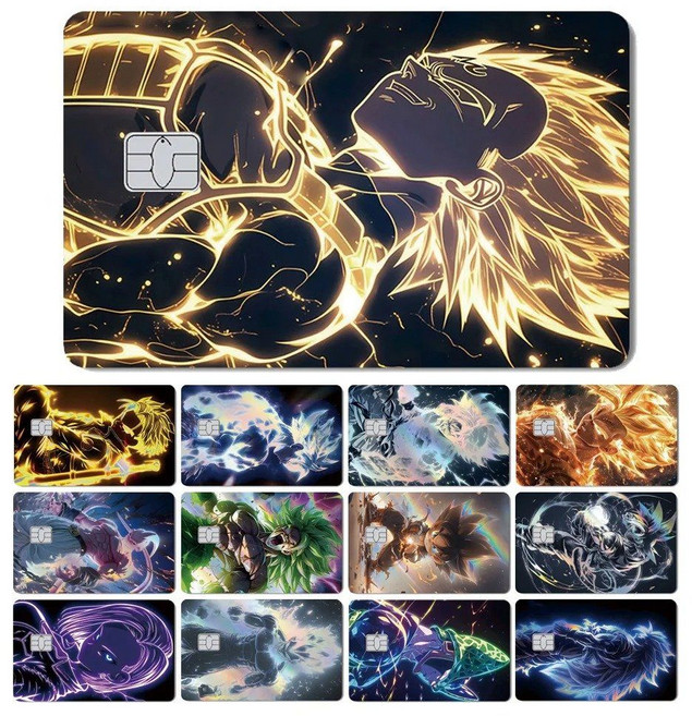 드래곤볼 카드 스티커 스킨 교통카드 체크카드 신용카드 손오공 베지터 슈퍼 사이어인, Large Chip, M