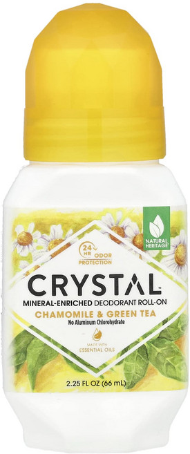크리스탈 바디 데오드란트 롤온타입 카모마일 & 그린티, 66ml, 1개