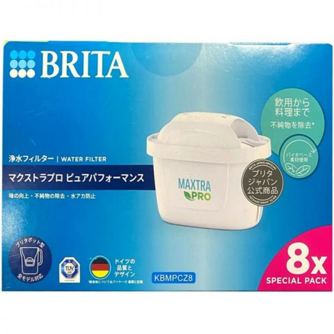 간이 정수기 필터 정수 용기 맥스트라 프로 퓨어 퍼포먼스 카트리지 8개 일본 정품 냄비형 피처형 정수기(16개), 8
