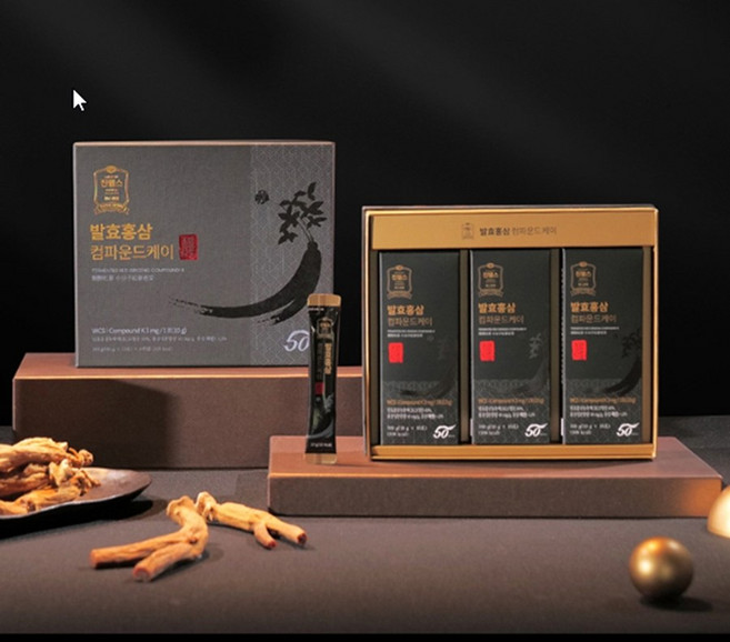 발효홍삼 스틱 컴파운드케이 진웰스 6년근 홍삼액 10g 30포, 300g, 1개