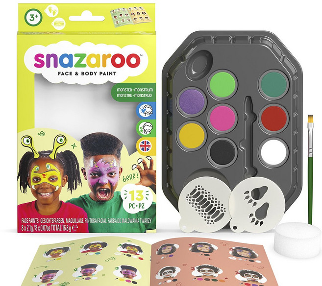영국 스나자루 페이스페인팅 캐릭터 키트 (스탠실2종 포함), 5 스나자루 몬스터
