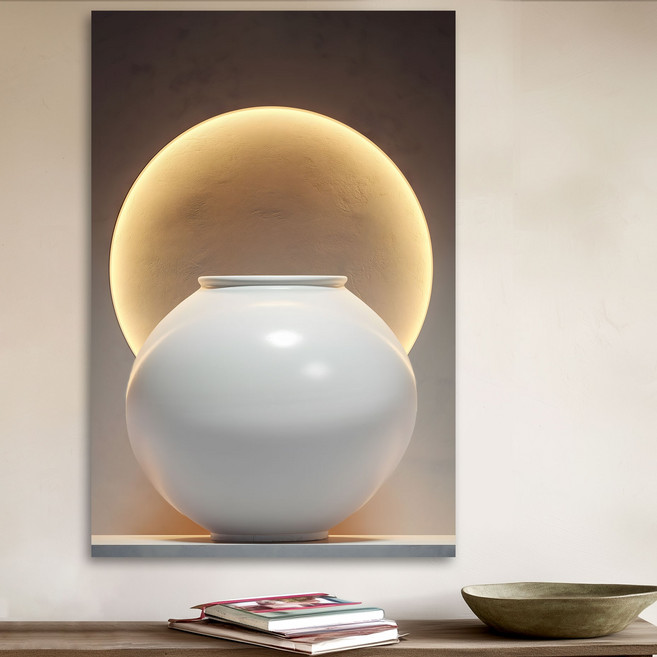 더마네이처 대형 달항아리 인테리어 그림 액자, 1번 달항아리