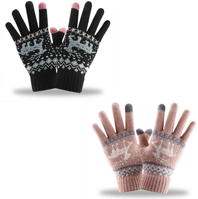 1+1 파크피아 루돌프 스마트터치 남녀공용 니트 기모 장갑