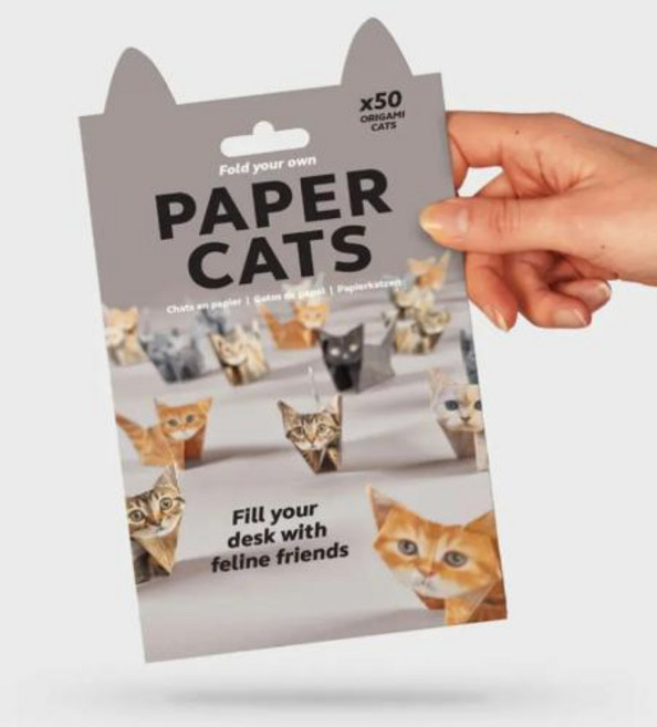 창의적인 DIY 종이 고양이 수제 개 공룡 접기 동물 세트, 1)Cat