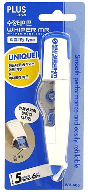 플러스 수정테이프 WH-605, 블루, 1개