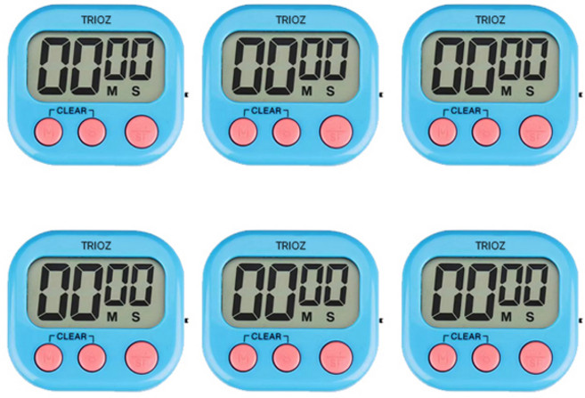 TOZ 미니 주방 쿠킹 캔디 타이머, 블루, 6개