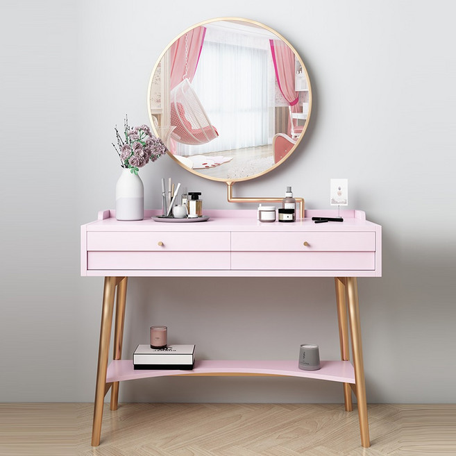 브노오 나비화장대 의자세트 당일발송 화장대, 나비화장대_핑크
