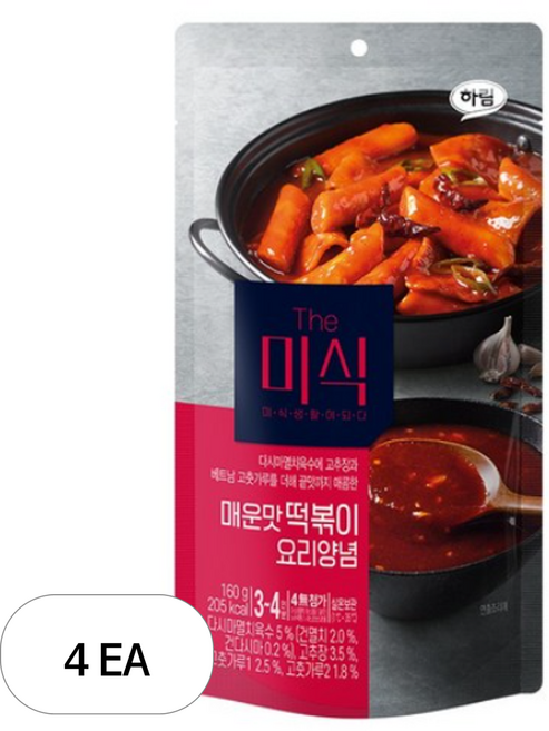 더미식 매운맛 떡볶이 양념, 160g, 4개