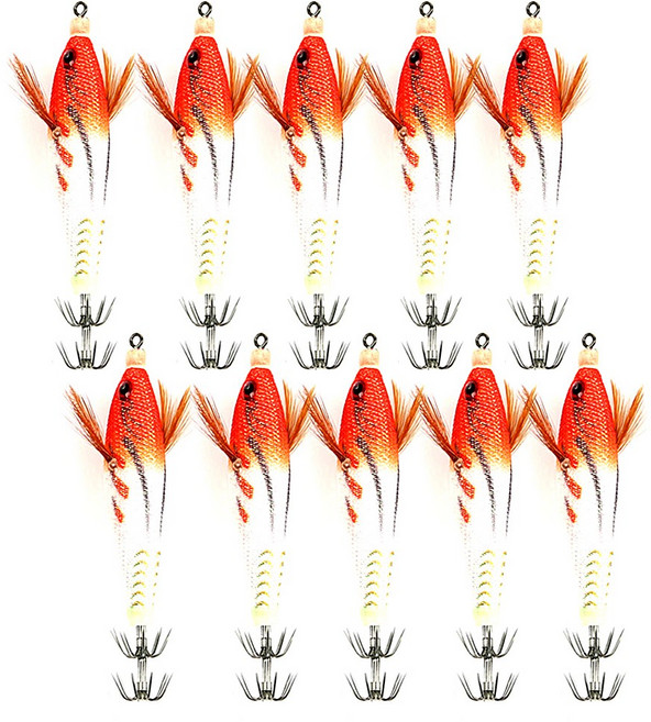 나까쭈오 수평 드롭퍼에기 10종 쭈꾸미 갑오징어 문어 - 3번 레드헤드, #3 레드헤드 - 10개