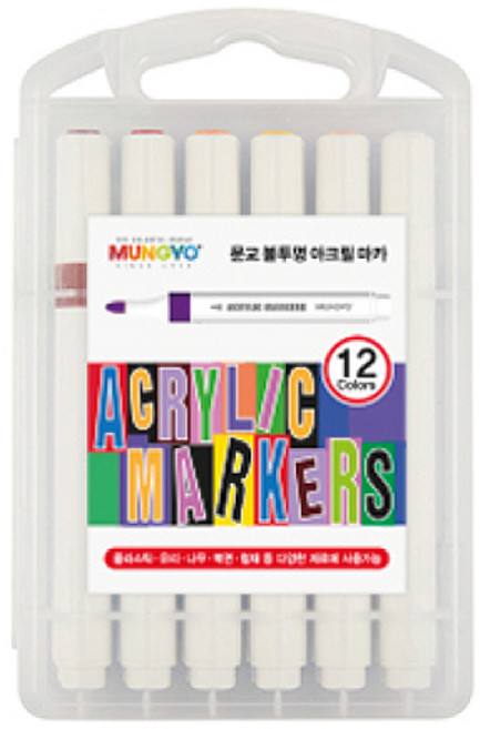 문교 불투명 아크릴마카 12색 세트, 1개