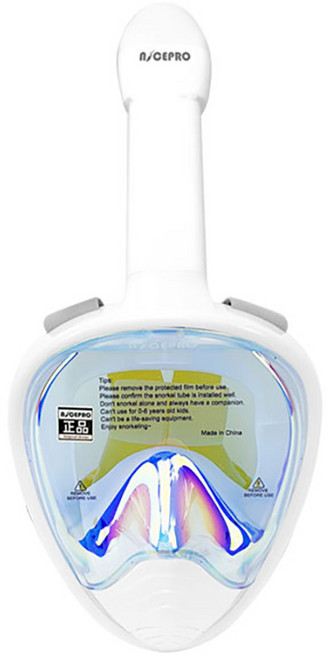 나이스프로 풀페이스 스노쿨링 마스크, 홀로그램화이트