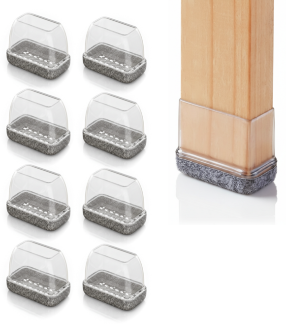 헤인느 층간 소음 미끄럼 방지 식탁 의자 발커버 세트, 8개, 그레이