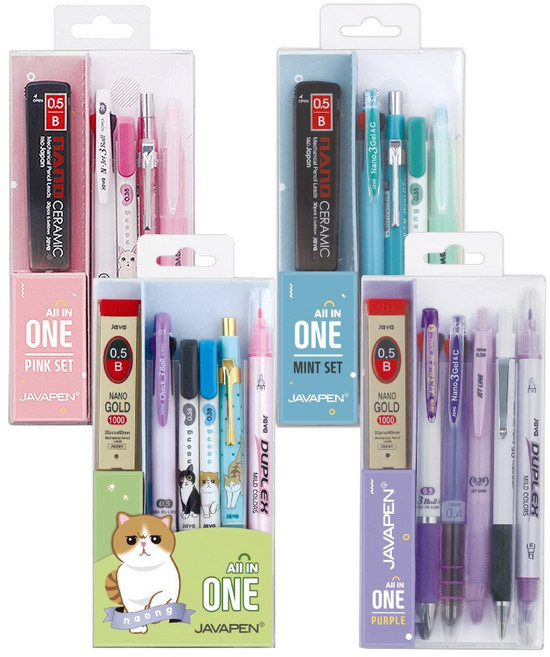 자바펜 자바 올인원 선물세트 문구세트 필기구세트 (1세트), 퍼플, 퍼플, 1세트