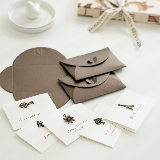 햇살담긴집 고급 메탈 포인트 메세지 카드 축하 감사 카드 5종세트, 5팩