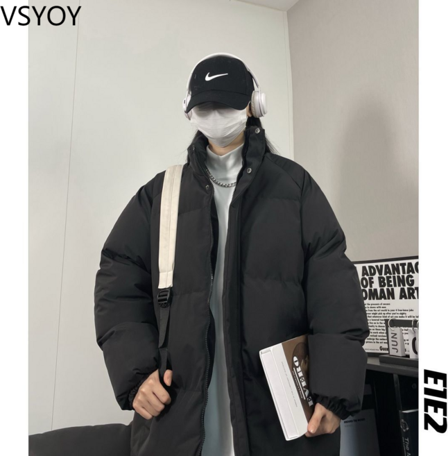 vsyoy 겨울 새로운 느슨한 캐주얼 올 매치 칼라 브레드 코튼 패딩 코트