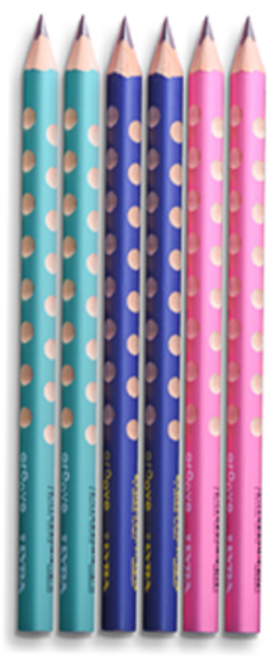 리라그루브 점보 연필 6자루 B 교정 연필, 혼합