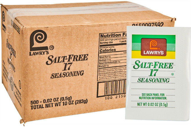 로리스 무염 17 시즈닝 패킷 0.5 g (500개입) Lawry's Salt Free 17 Seasoning Packets 500 count - One 500 Count Bo, 500 카운트