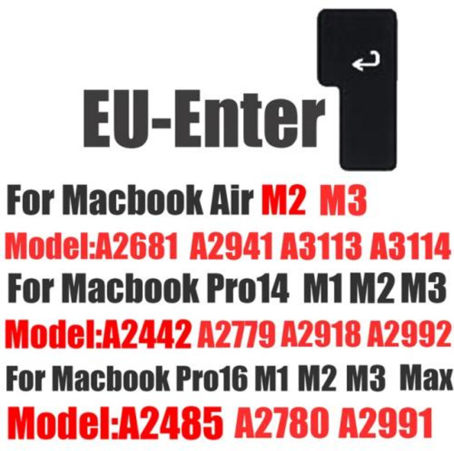 노트북 키스킨 실리콘 키보드 커버 키보드 덮개 보호대 스킨 에어 13 11 프로 16 터치 바 ID 15 17 EU A3113 A3114 A2337 A2338 M1M2 M3, EU(한국호환가능) A2442 A2485A2681, 1개