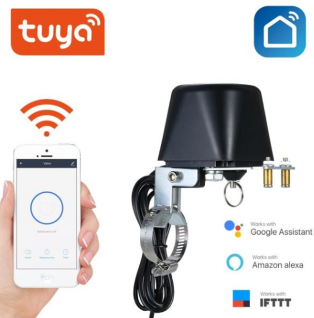 Tuya 와이파이 워터 밸브 가스 차단 컨트롤러 알렉사 구글 어시스턴트 지원 스마트 무선 제어 Tuay 스마, [04] WIFI AU Plug, 1개