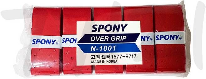 스포니 스포니 소프트핏 홀 오버그립 N1001(10개입)묶음 배드민턴/테니스 그립, 레드